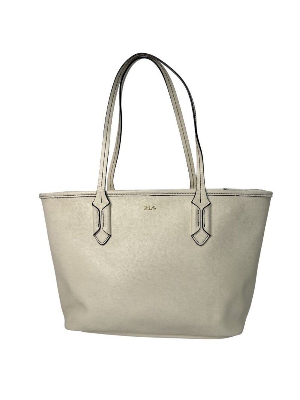 Ralph Lauren RLL Ivory Leather Shoulder Bag